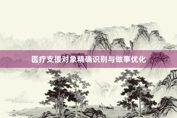医疗支援对象精确识别与做事优化