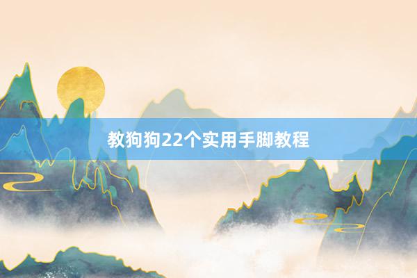 教狗狗22个实用手脚教程